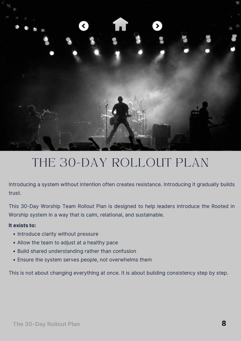The 30-day rollout plan page